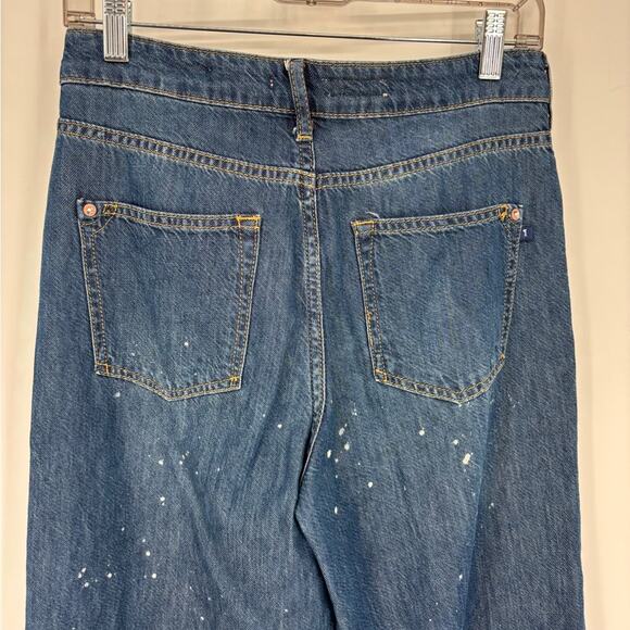 ANTHROPOLOGIE Pilcro The Annie Wide Leg Ultra High Rise Paint Splatter Jeans 27 - Picture 7 of 12